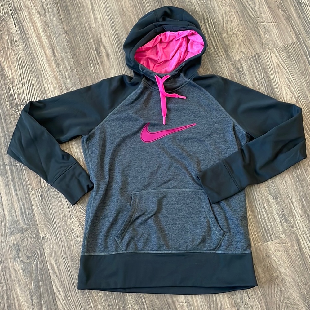 Black and pink Nike hoodie